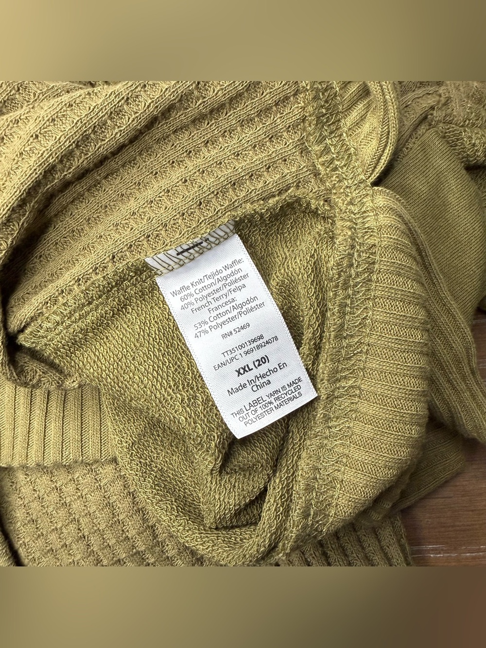 Time and Tru Waffle Knit Pullover Hoodie Size XXL NWOT Boho Loungewear - Picture 8 of 9